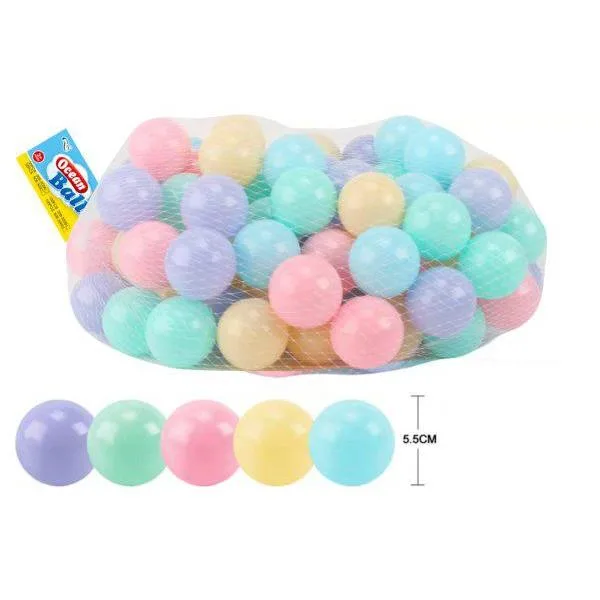 Set 100 bile colorate 5.5 cm Pastel