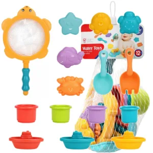 Set 12 Jucarii de baie si nisip cu lopatica