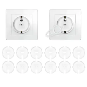 Set 12 capace de protectie pentru prize cu impamantare cu doua cheite Sipo