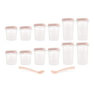 Set 12 recipiente gradate cu 2 lingurite Miniland Terra