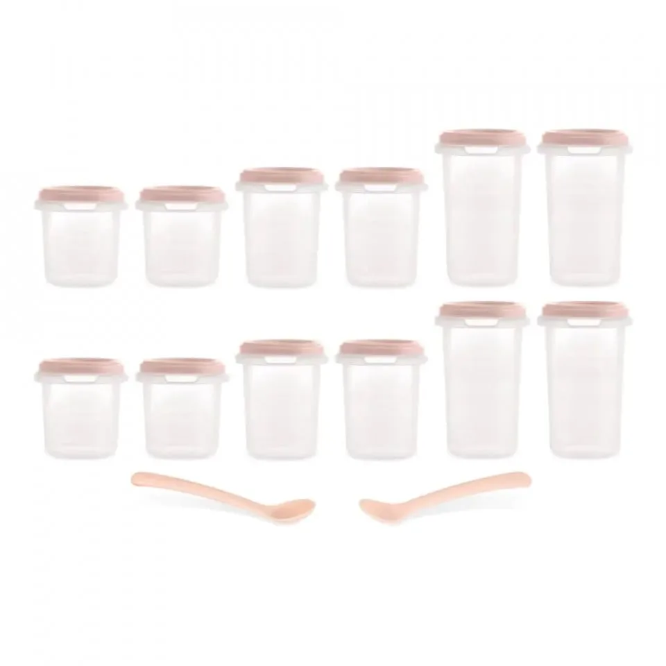 Set 12 recipiente gradate cu 2 lingurite Miniland Terra