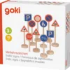 Set 15 semne de circulatie din lemn pentru copii Goki