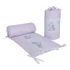 Set 2 aparatori laterale din bumbac pentru patut 120x60 cm Beberoyal BearsToys Roz