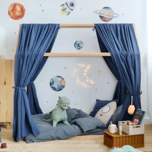 Set 2 baldachine muselina pentru pat tip casuta