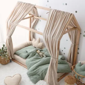 Set 2 baldachine muselina pentru pat tip casuta