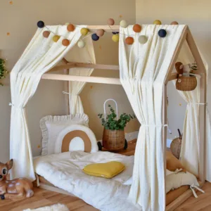 Set 2 baldachine muselina pentru pat tip casuta