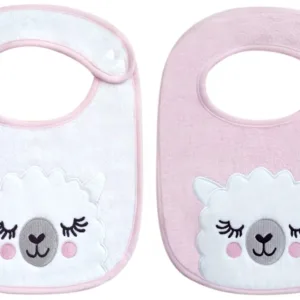 Set 2 bavete Kikka Sleepy Lama Pink