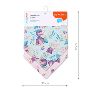 Set 2 bavete tip bandana Baby Ono floral