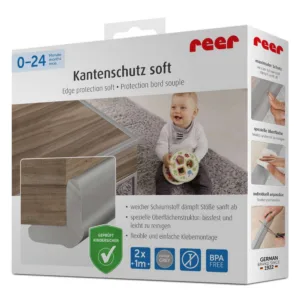 Set 2 benzi de protectie universala Reer din spuma poliuretan pentru muchii si colturi  gri 2 x 1 m