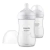 Set 2 biberoane cu tetina silicon Avent Natural Response 260 ml 1 luna +