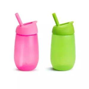 Set 2 cani Simple Clean Munchkin cu pai 296ml 12L+ greenpink