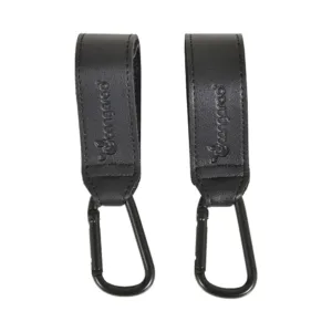 Set 2 carlige din piele de atasat la carucior Cangaroo Hold It Negru