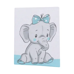 Set 2 cearceafuri din bumbac pentru saltea 120x60 cm Beberoyal ElefantBirds Blue