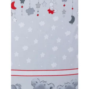 Set 2 cearceafuri din bumbac pentru saltea 120x60 cm Beberoyal Urs iepuras gri