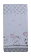 Set 2 cearceafuri din bumbac pentru saltea Beberoyal 120x60 cm Love Elephants Roz