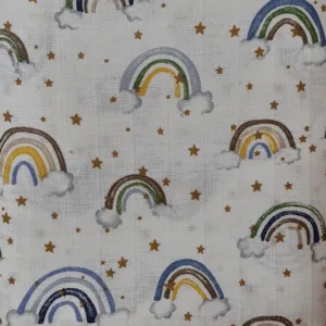 Set 2 cearceafuri din muselina 120x160 cm curcubeu