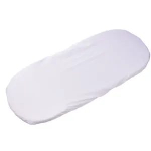 Set 2 cearsafuri cosulet si landou 72x30 cm din bumbac alb roz + protectie impermeabila