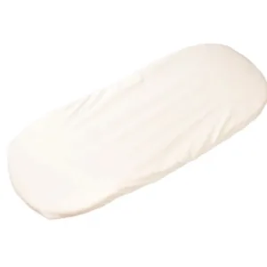 Set 2 cearsafuri cosulet si landou 72x30 cm din bumbac crem alb + protectie impermeabila