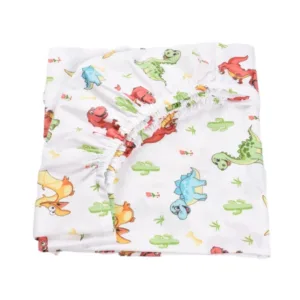 Set 2 cearsafuri patut 120x60 cm bumbac albdinozauri