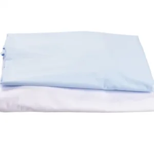 Set 2 cearsafuri patut 90x50 cm bumbac alb blue + Protectie impermeabila
