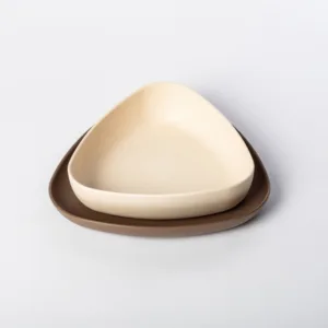 Set 2 farfurii eKoala BIOplastic WhiteBrown