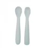 Set 2 linguri Bo Jungle pentru bebelusi din silicon gri