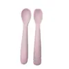 Set 2 linguri Bo Jungle pentru bebelusi din silicon roz