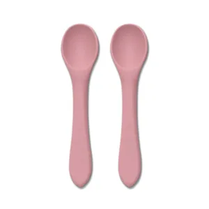 Set 2 linguri de silicon Lorelli Natural Roz