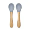 Set 2 linguri de silicon cu bambus Lorelli Natural Gri