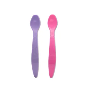 Set 2 lingurite Lorelli Roz Mov flexibile cu maner lung si margine rotunjita