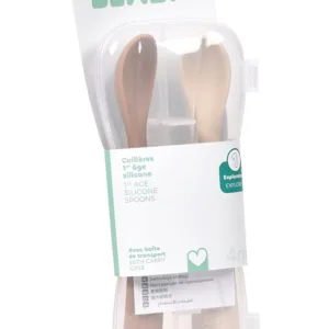 Set 2 lingurite din silicon Beaba Clay +4 luni