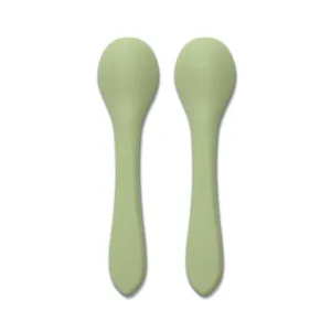 Set 2 lingurite din silicon natural Fresh Green