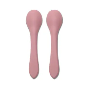 Set 2 lingurite din silicon natural Pink