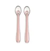 Set 2 lingurite din silicon pentru copii KikkaBoo Pink in cutiuta depozitare