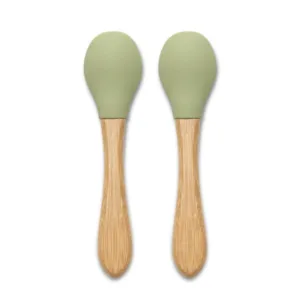 Set 2 lingurite din silicon si bambus