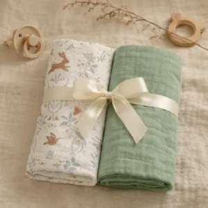 Set 2 museline Botanical Nest din bumbac 70 x 70 cm