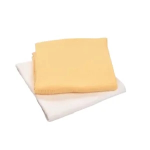 Set 2 museline bumbac organic alb galben 80x80 cm
