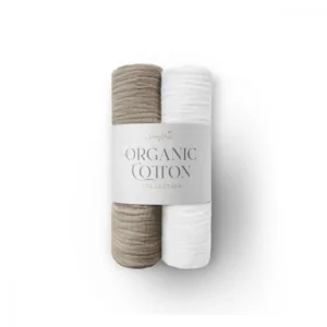 Set 2 museline din bumbac organic Natur