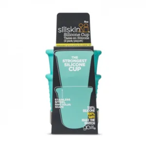 Set 2 pahare din silicon Silikids Aqua