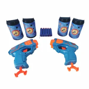 Set 2 pistoale cu 10 sageti din burete si 4 tinte
