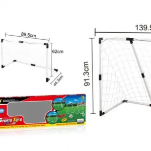 Set 2 porti de fotbal Doris transformabile 2in1 cu mingie si pompa incluse
