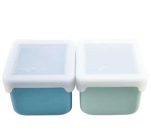 Set 2 recipiente Melii blue mint din silicon