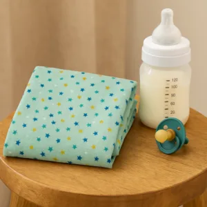 Set 2 scutece din finet pentru bebelusi Starry Sky Mint 70x80 cm