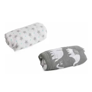 Set 2 scutece muselina cu cleme de prindere Cangaroo 120 x 120 Aimy