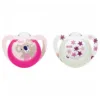 Set 2 suzeta Nuk Star Day  Night silicon 6-18 luni M2 roz