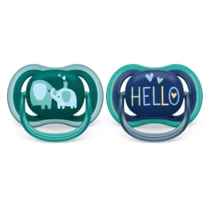 Set 2 suzete Avent din silicon Ultra Air Boy 18 luni+