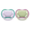 Set 2 suzete Avent din silicon Ultra Air Girl 0-6 luni