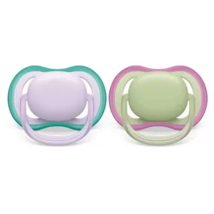Set 2 suzete Avent din silicon Ultra Air Girl 0-6 luni