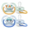 Set 2 suzete Avent din silicon Ultra Air Happy Mix 0-6 luni