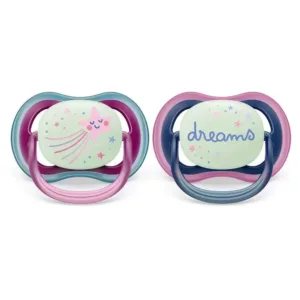 Set 2 suzete Avent din silicon Ultra Air Night Star Dreams 6-18 luni